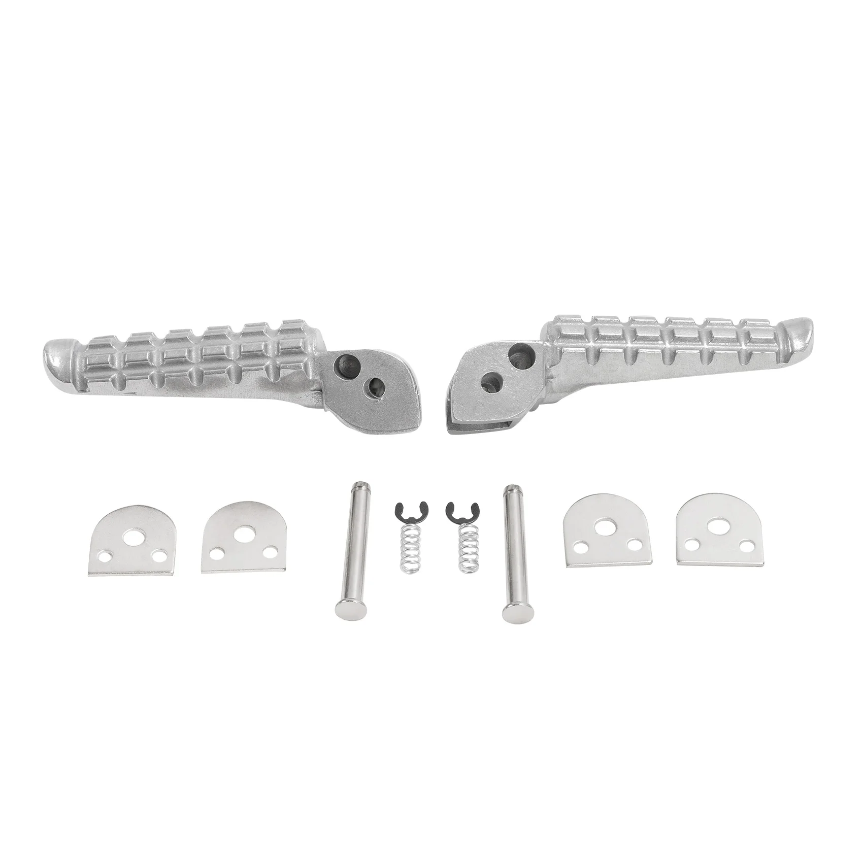 Motorcycle Front Rear Footrest Foot Pegs For Ducati Monster 696 796 2009-2014 2010 2011 2012 Aluminum Silver