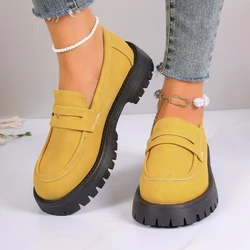 Women's Platform Mary Jane Flats, Retro Round Toe Slip-On Comfort Casual Loafers, Versatile Work Shoes