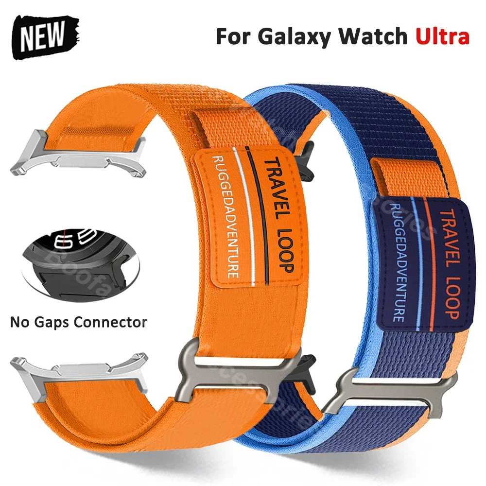 

Sports Soft Nylon Bracelet for Samsung Galaxy Watch Ultra 47mm No Gaps Loop Strap for GALAXY Watch ULTRA Curved End Travel Band