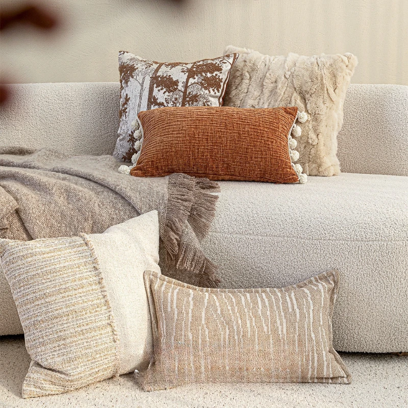 30X50/45X45CM French Forest Throw Pillow Cover Retro Homestay Stamping Cushion Cover Decor Home Decorative Pillowcase