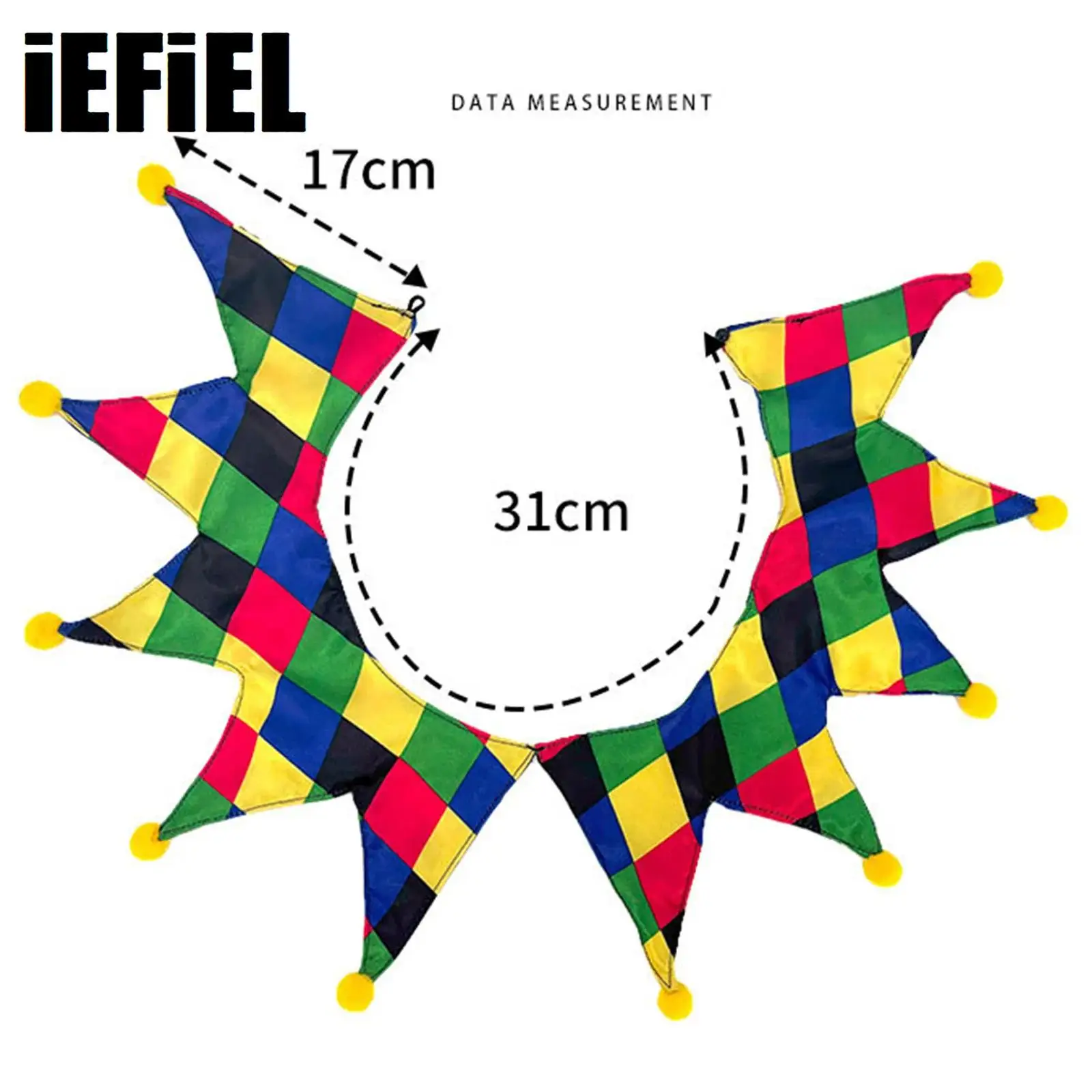 

1Pc Christmas Clown Collar Jester Jagged Pompom Faux Collar for Stage Performance Parties Cosplay Costume Dress Up Accessories