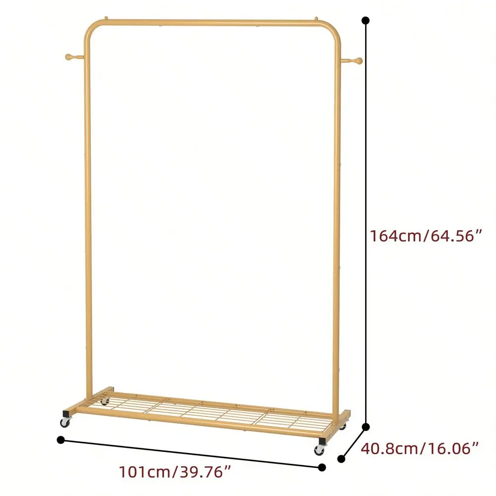 Large Capacity Metal Clothing Rack, Movable Wheel Type Hanger, Bottom Mesh Accommodable Hanger Halloween Decorations Halloween