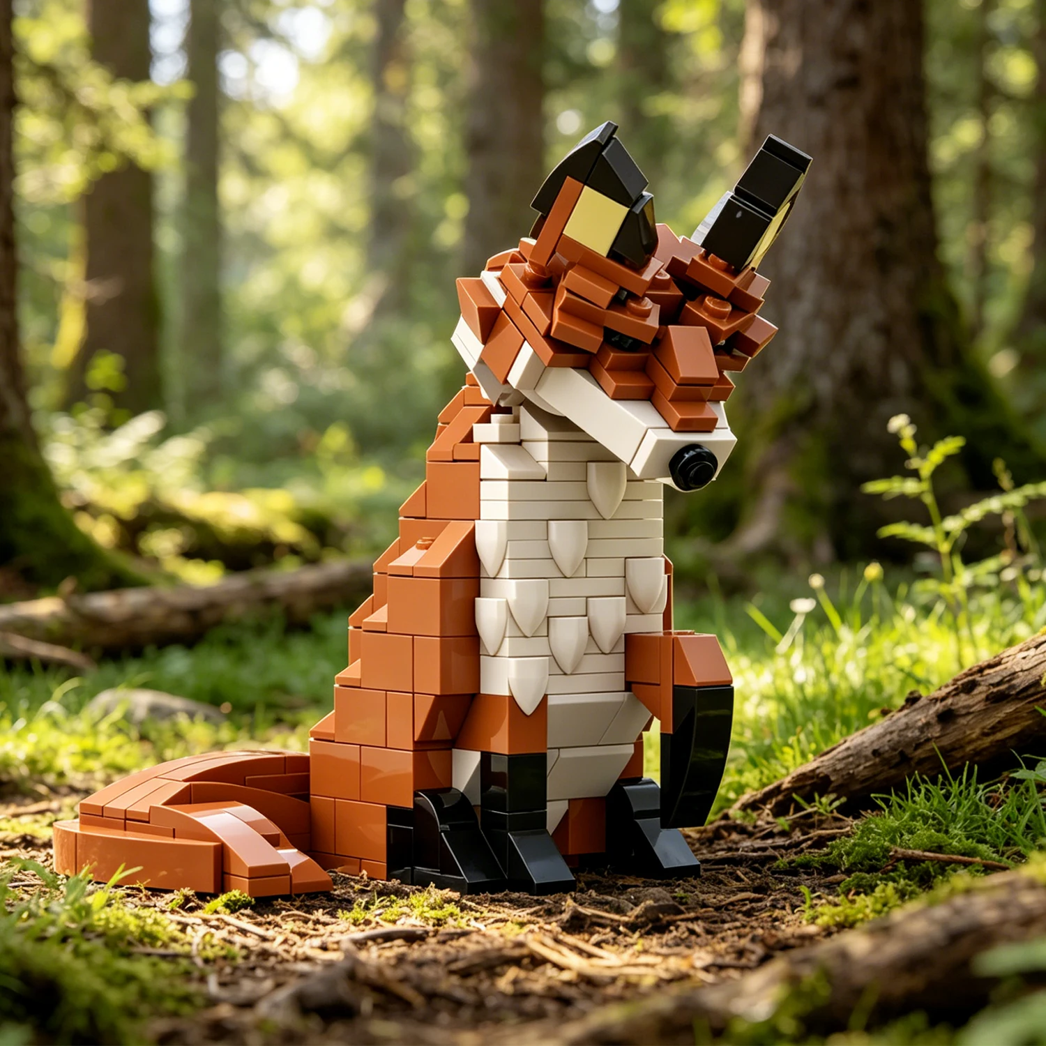 

Конструктор MOC: Серия животных — Лис и Волк. Фигурки Красной лисы и Злого Волка. Сцена из леса. Игрушка-фигурка. Рождественский подарок.
