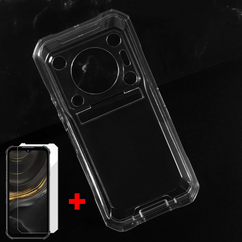 2in1 Tempered Glass For Oukitel WP33 Pro Case Silicon TPU Transparent Phone Cover for OUKITEL WP33Pro WP 33 Pro Screen Protector