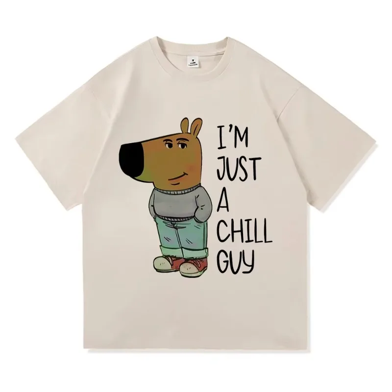 

I'm Just A Chill Guy T Shirts Summer Fashion Men/Women Aesthetic Funny Cute Tshirt High Quality Cartoon Vintage Cotton Tee Shirt