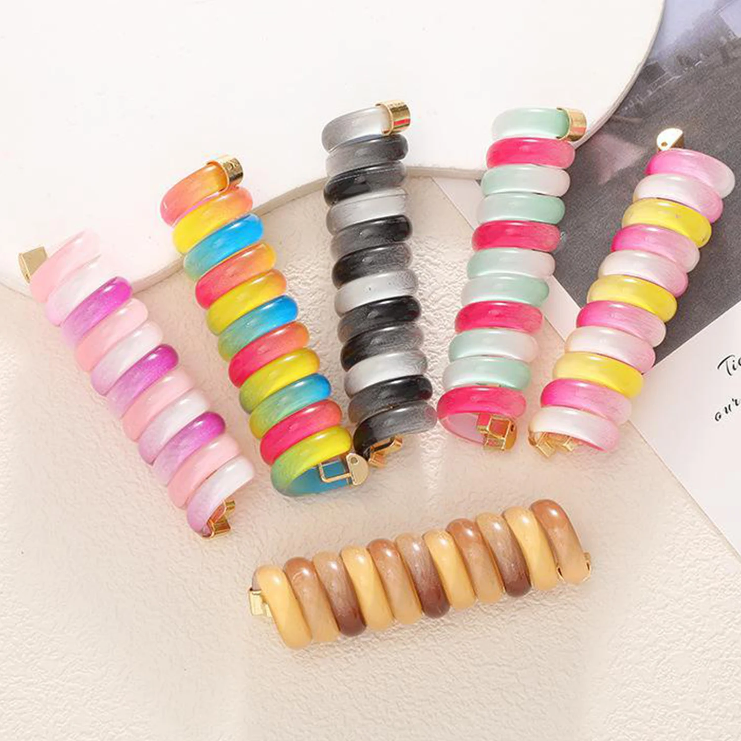 Colorful Telephone Line Hair Ties Ponytail Holders Hair Bands For Girls Hair Scrunchies Cute Things For Girls Hair Accessories