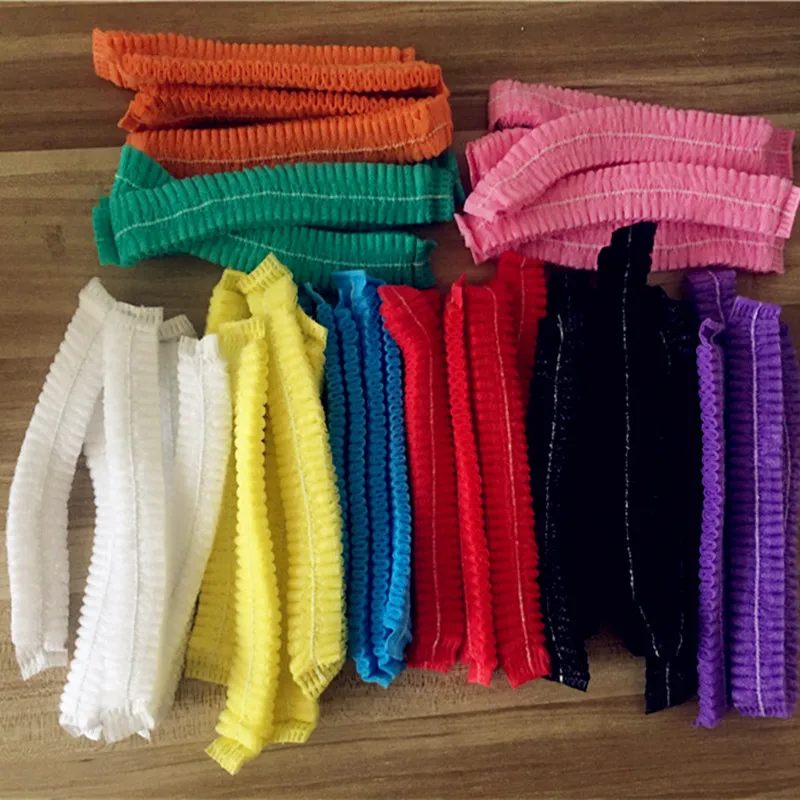 10 PCS Disposable Caps Shower Clear Waterproof Hat Pleated Anti Dust Hat Women Bath Bonnet Hair Salon Beauty Tools