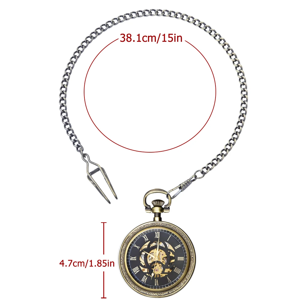 1pc Vintage Style Mechanical Pocket Watch with Thickened Chain This pocket watch is perfect as a holiday gift for your family
