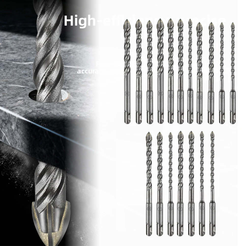 

3/4pcs 6-12mm Drill Bits Cross-shaped Drill Tip For SDS-PLUS Round Shank For Woodworking Drilling Tools