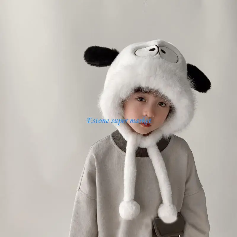 

090B Soft Knit Caps with Earflaps Stylish & Functional Winter Hat Fashionable Kids Hat Comfortable for Children Aged 1 to 6