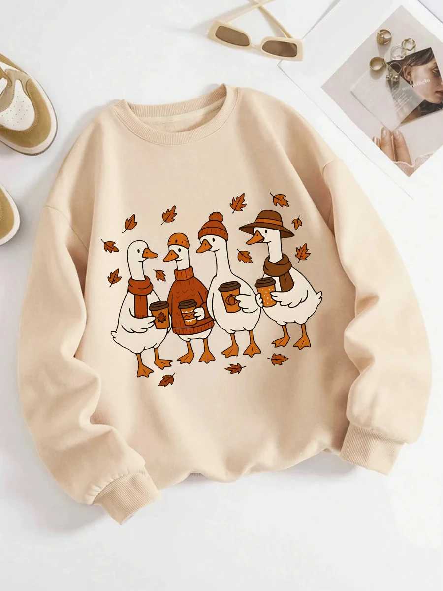 Rundhals-Sweatshirt, langärmlig, bedruckt, lässig, warm, stilvoll, Persönlichkeitsmuster, schwer (Stoffgewicht 220–320 g/m2)