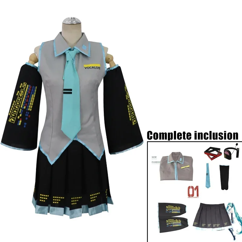 Anime Music Game virtual Idol Hatsune Cosplay Miku Costume Otaku Man JK Skirt Wig Accessories Party Anime Expo Gown Maid Dress