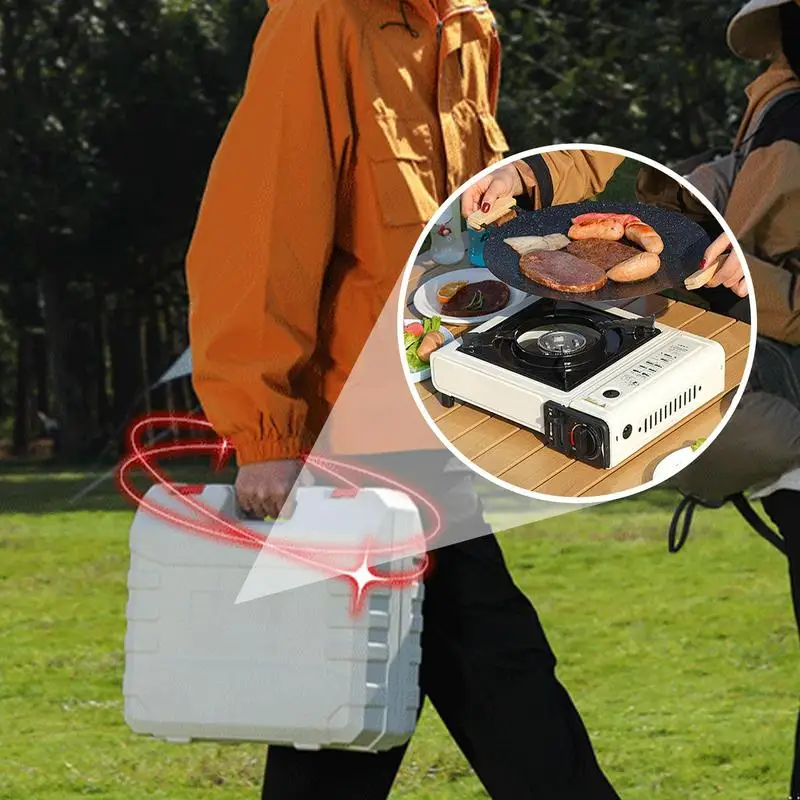 

Portable Camping Stove Burner Camp Stove Outdoor Single Heater With Anti-Slip Design And Even Heat Distribution For Survival