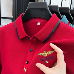 Autumn and Winter Men's Designer Fashion Embroidered Business Casual Korean Version Lapel POLO All-match Pure Cotton Shirt