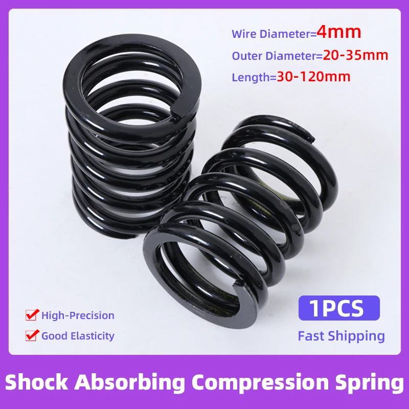 Creamily 1PCS Shock Absorbing Big Compression Spring Pressure Springs Wire Dia=4mm Out Diameter=20-35mm Length=30-120mm