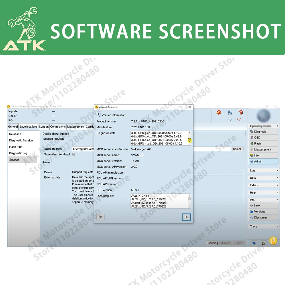 VA-S 6154A ODIS V7.2.1 skaner sprzęt diagnostyczny V1.9 z WiFi va-s6154 narzędzie samochodowe naprawa samochodów dekoder samochodów ciężarowych