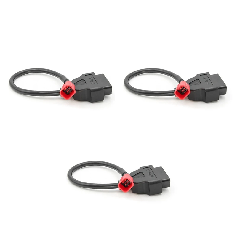 

3X 6 To 16 Pin Motorcycle OBD Adaptors OBD2 Diagnostic Cable Extension Connectors For Honda Yamaha Suzuki BENELLI