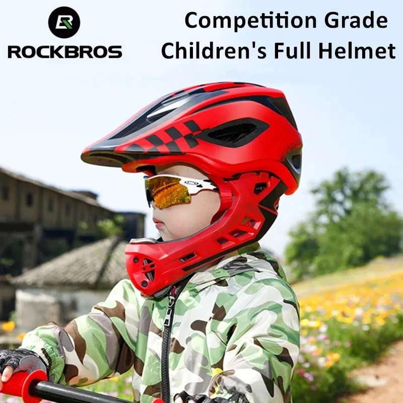 

ROCKBROS Kids Detachable Full Face Bike helmet Children Sports Child Cycling mtb Motorcycle Skateboarding Roller Skating Helmet