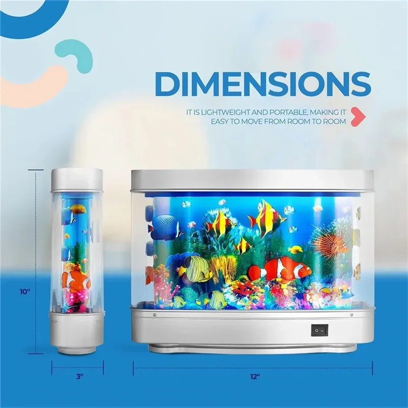 Adorno de acuario de simulación, lámpara Led para pecera, vista al mar, imitación de peces, acuario, lámpara de paisaje del mundo submarino para sala de estar