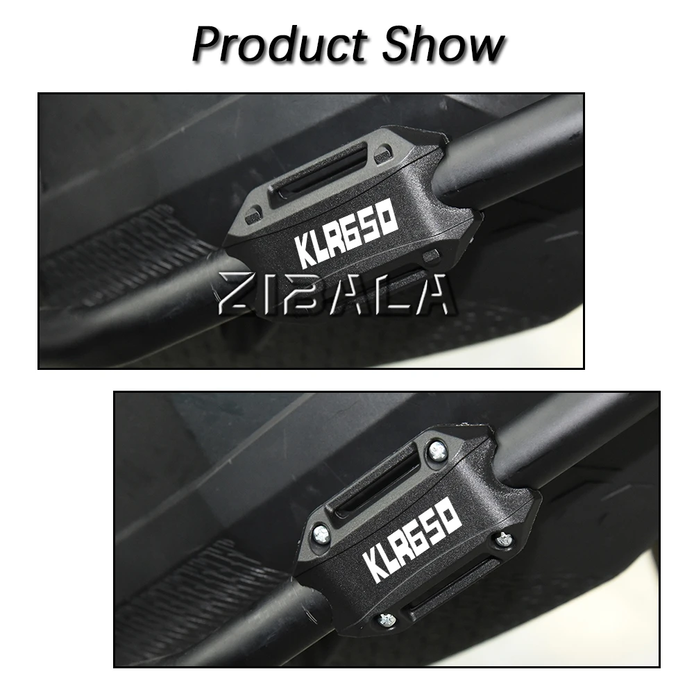 オートバイバンパーエンジンガードプロテクターブロック 25 ミリメートルクラッシュバー装飾カワサキ KLR650 KLR 650 2008-2019 2020 2022 2023