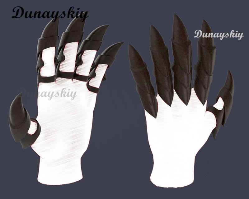 Cosplay Long Nail Dragon Claws Gloves Eagle Claw Finger Gloves Black Mitten Horror Ghost Claw Gloves Scary Fancy Cosplay Props