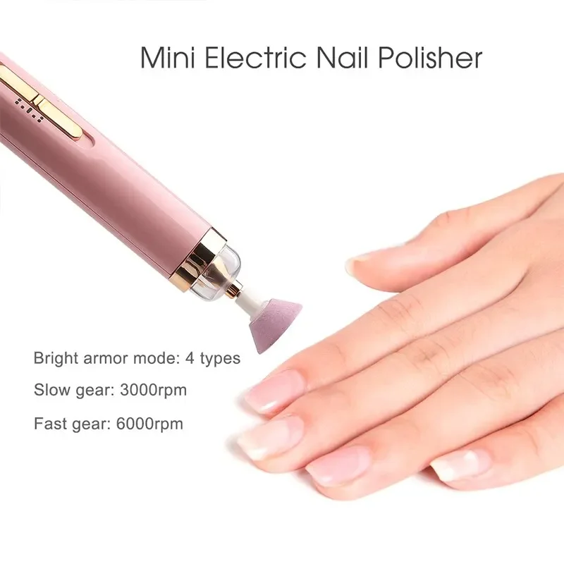 Mini usb moedor de unhas elétrico 5 em 1 portátil arte elétrica manicure conjunto máquina polimento arte caneta ferramentas para removedor gel