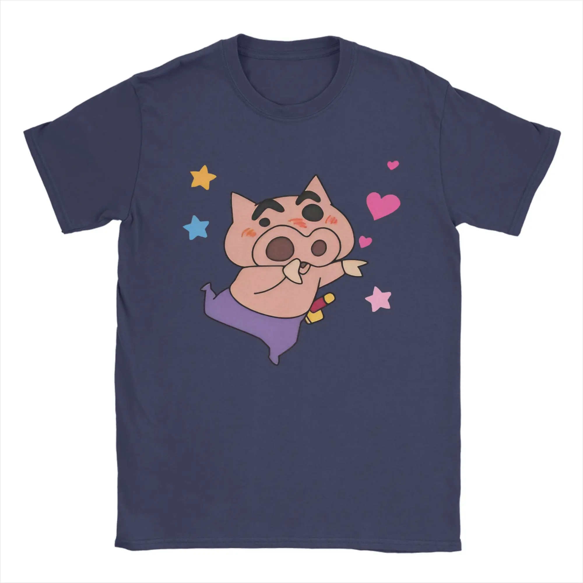 C-Crayon S-Shin-chans T-Shirt Men 100%Cotton Tops Novelty Anime Round Neck Short Sleeve
