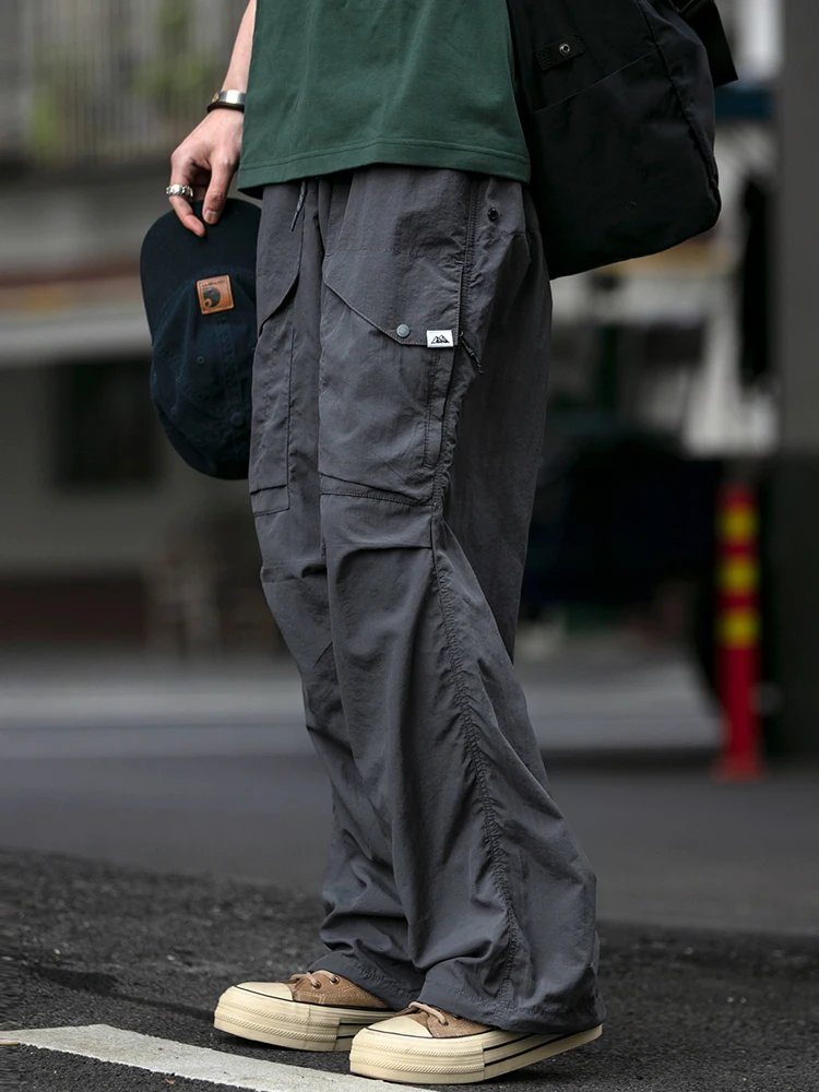 

Outdoor Casual Loose Fit Work Trousers ex Spring Summer Breathable Lightweight Waterproof Cargo Pants Dstring Waist