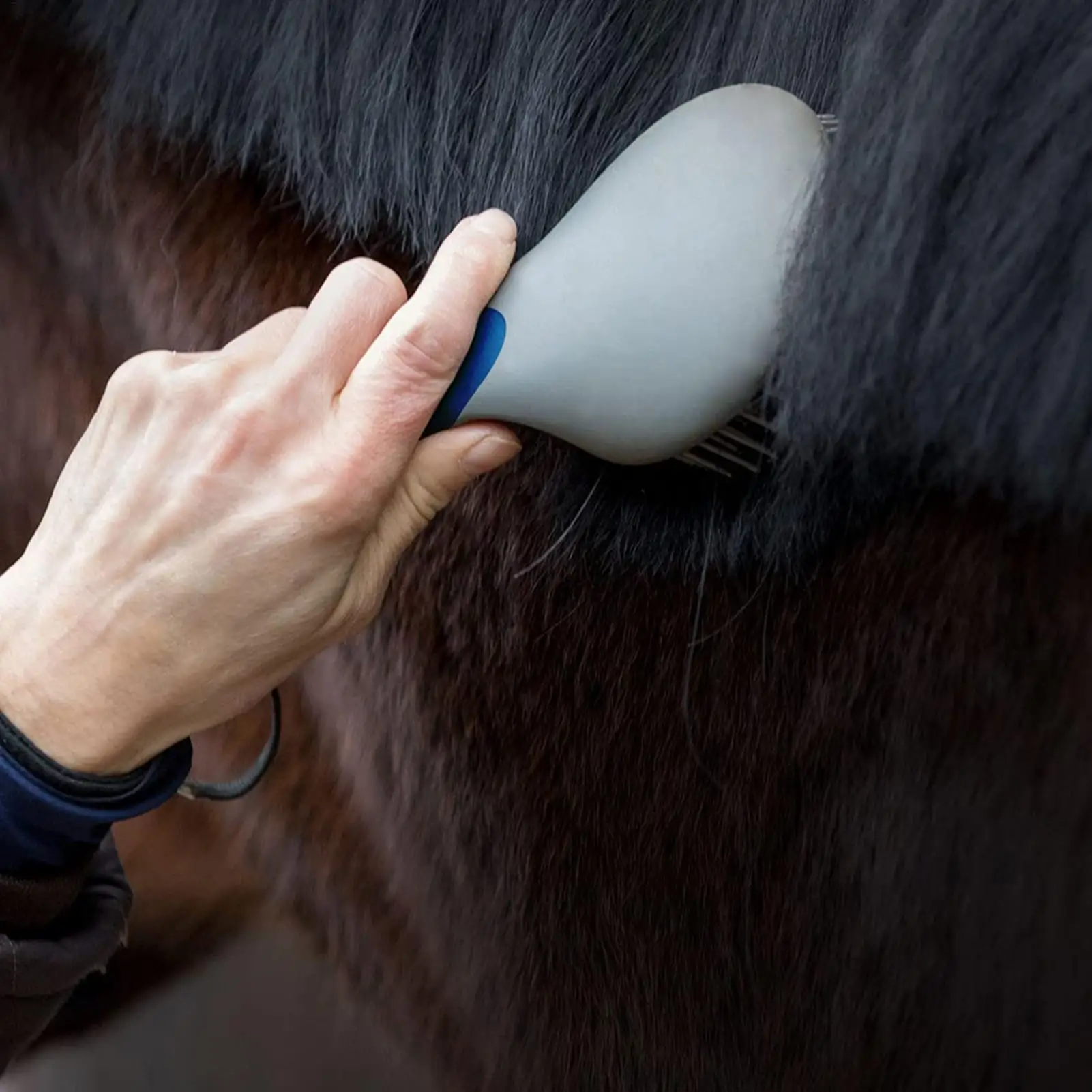 1pcs Horse Mane & Tail Brush Round Shaped Soft Rubber Grip Needle Bristles Stable Cleaning Kit Horse Grooming Brush Random Color