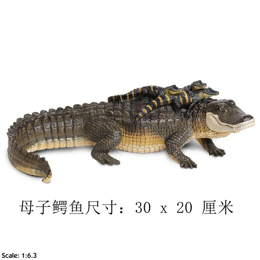 Original Safari Genuine Large Crocodile Toys Miracle Series Mother Child Crocodile Static Animal Model Doll Gift Setting Scene