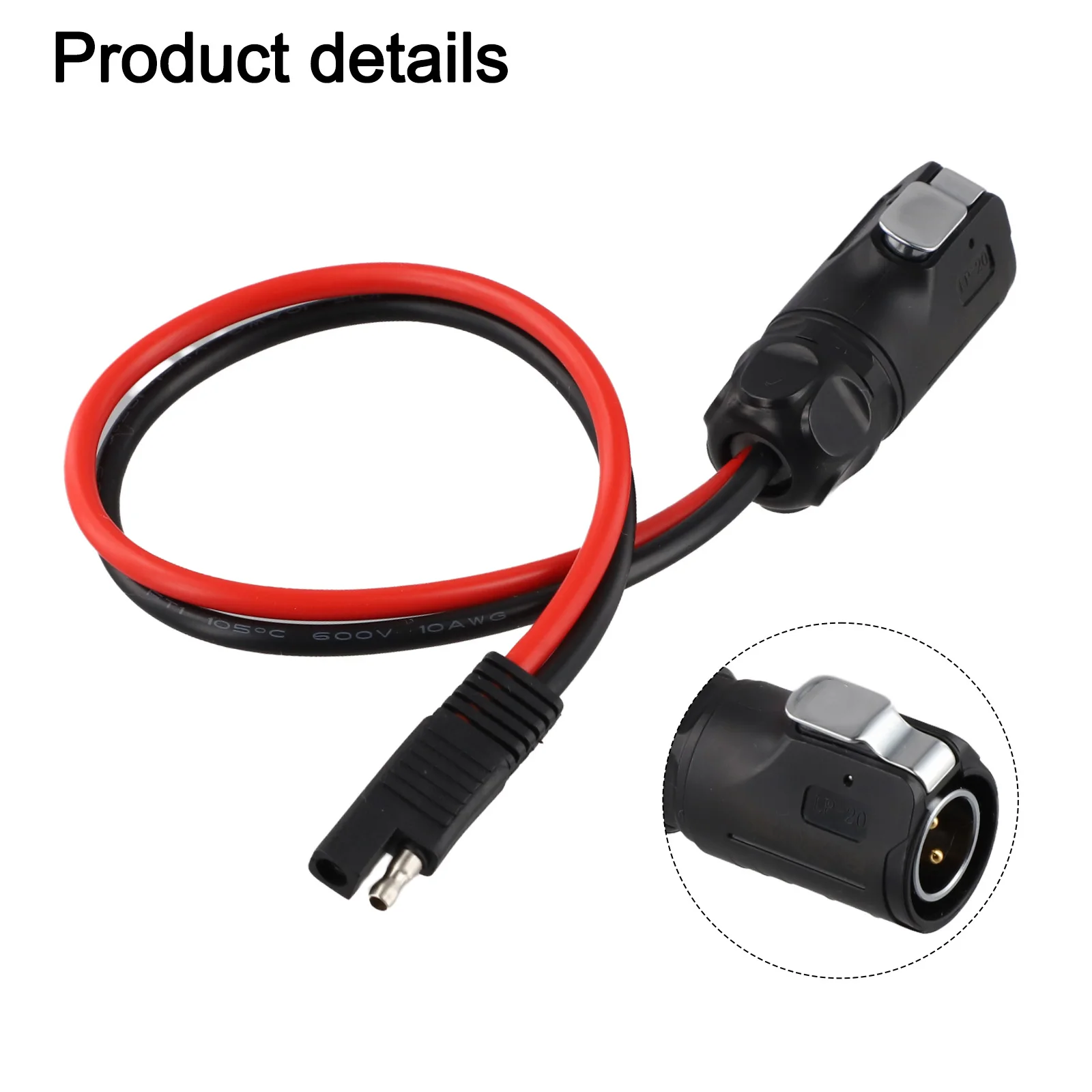 

For Power Systems 10AWG Solar Cable 2 Pin Circular Connector Excellent Durability Good Electrical Conductivity