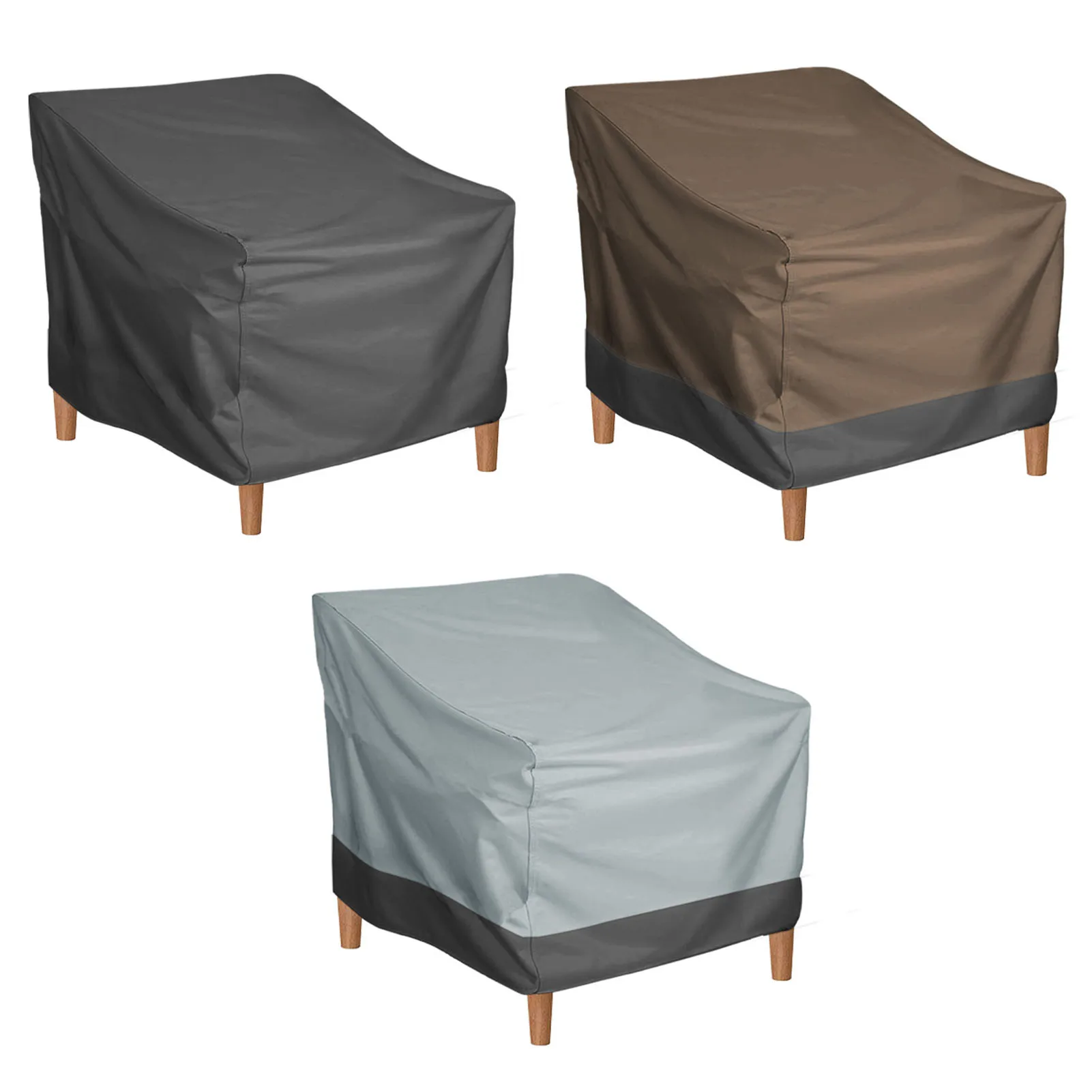 

Outdoor Furniture Cover Sun Resistant Patio Chair Cover Water Resistant Oxford Fabric Silver Coating Adjustable Strap Home
