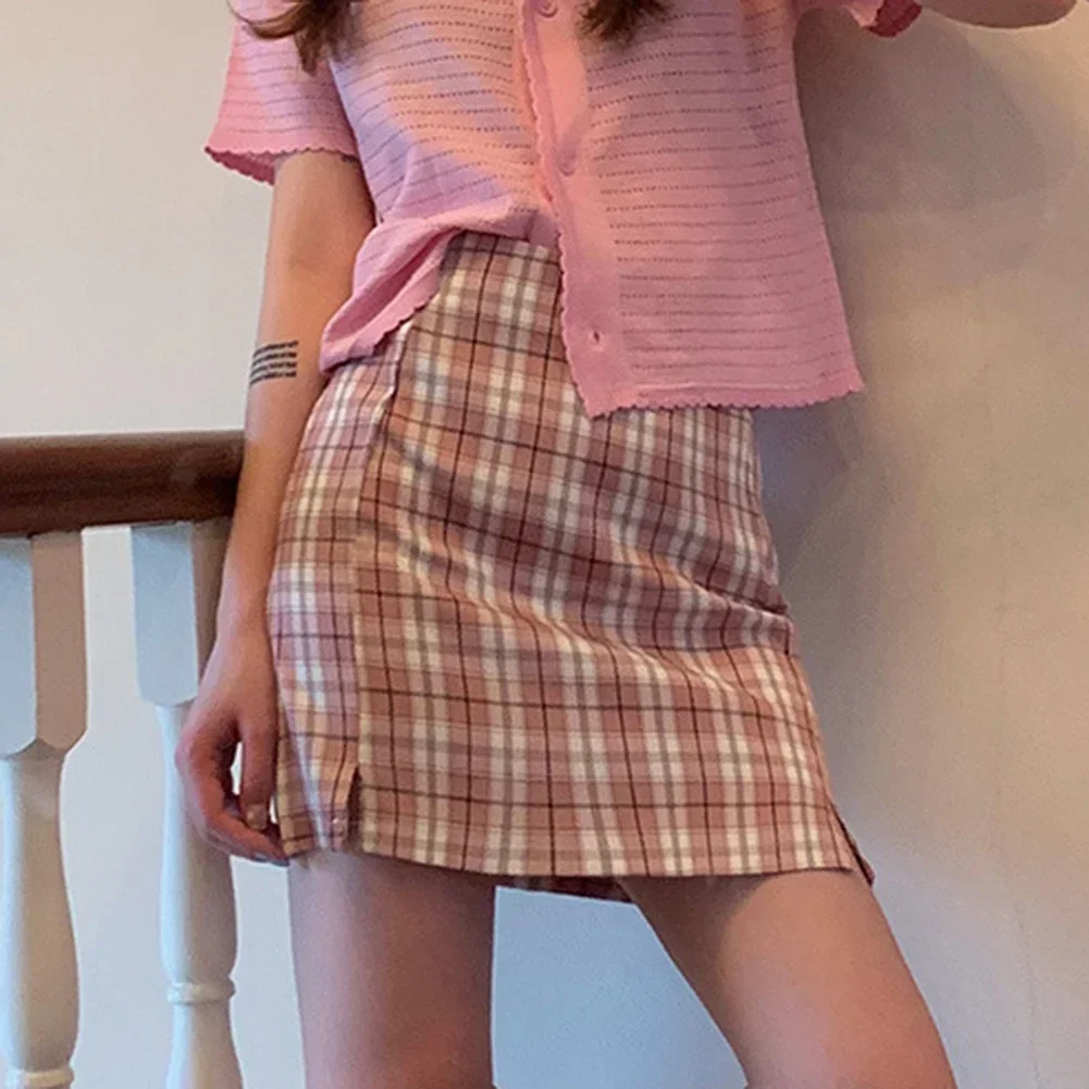 Plaid Women Mini Skirt Summer A-Line Female Pleated Casual High Waist Women Girls Short Streetwear Student Skirts