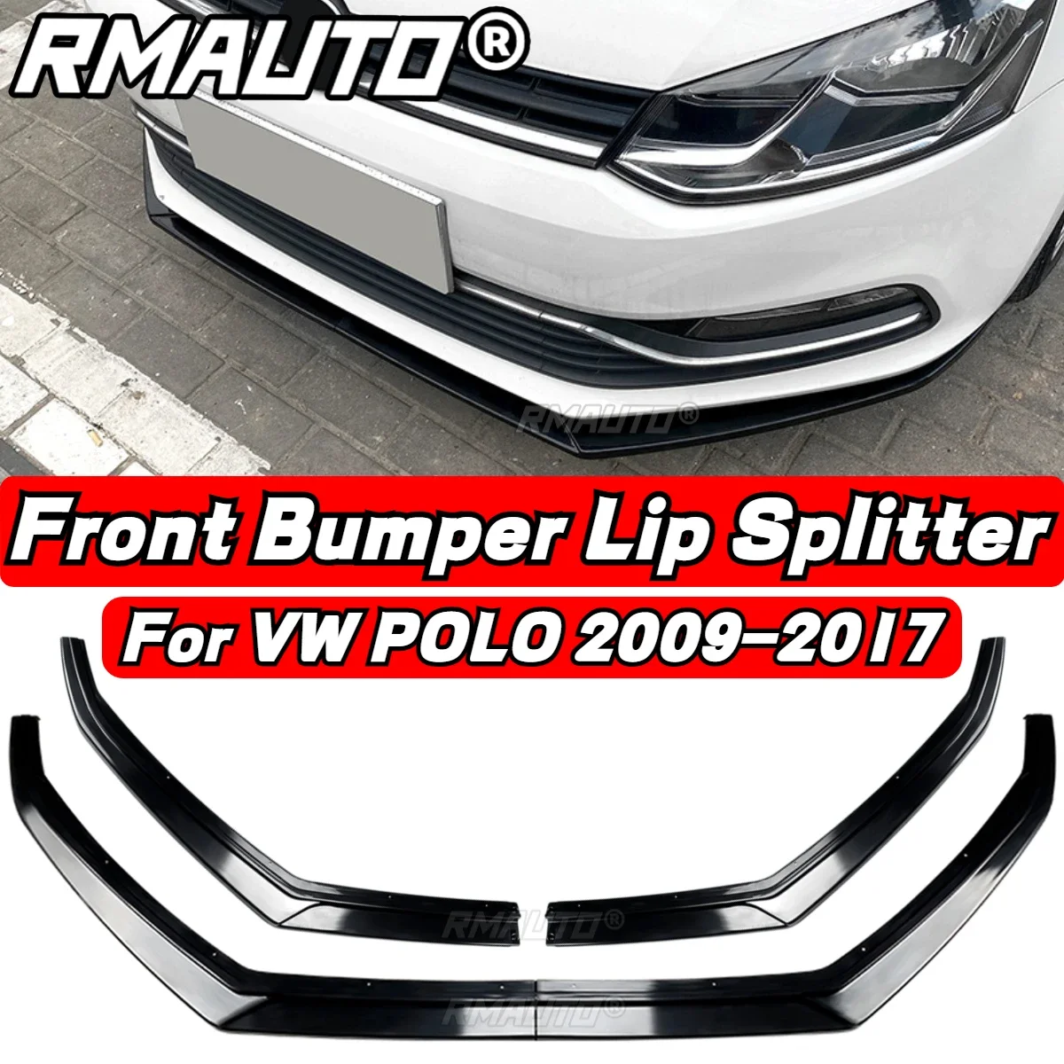 

POLO Lip Front Bumper Splitter Lip Diffuser Rear Bumper Lip Spoiler Body Kit for Volkswagen VW POLO 2009-2023 Car Accessories
