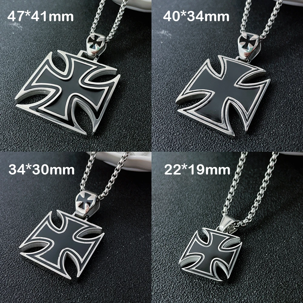 Винтажное ожерелье с подвеской в виде креста тамплиеров из нержавеющей стали, хип-хоп, ретро, панк, модный амулет, ювелирные изделия, подарок на вечеринку для мужчин и женщин