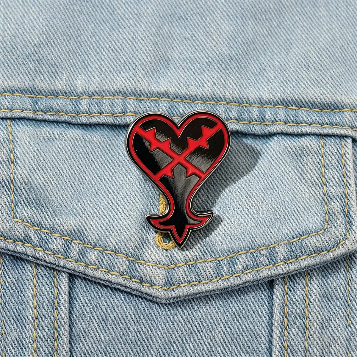Games Kingdom Hearts Heartless Enamel Brooch Backpack Lapel Metal Badge Cosplay Clothing Jewelry Accessories Gifts For Friends