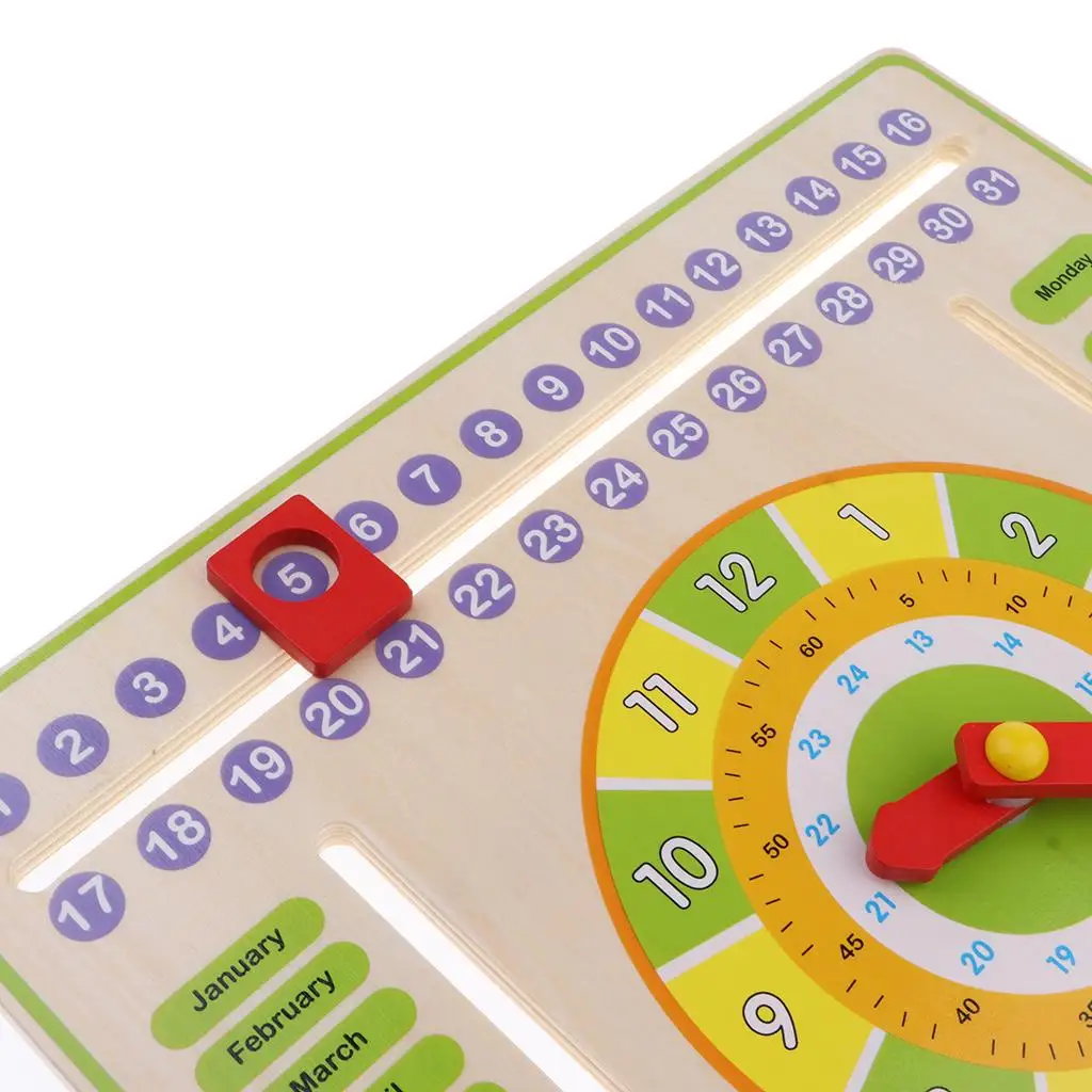 Wooden Teaching Clock Toy Educational Children's Toy Puzzle for Children Preschoolers Learning Resources