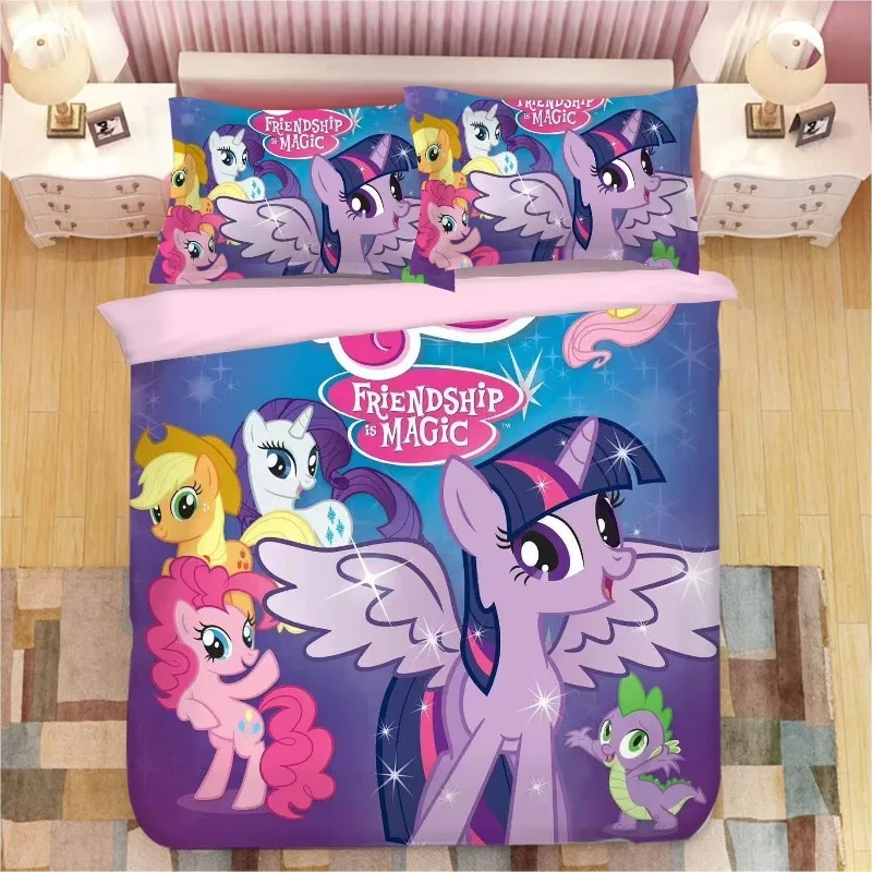 

Комплекты постельного белья с героями мультфильмов «Мой маленький пони», изысканный комплект постельного белья, пододеяльник, комплект постельного белья, роскошный подарок на день рождения