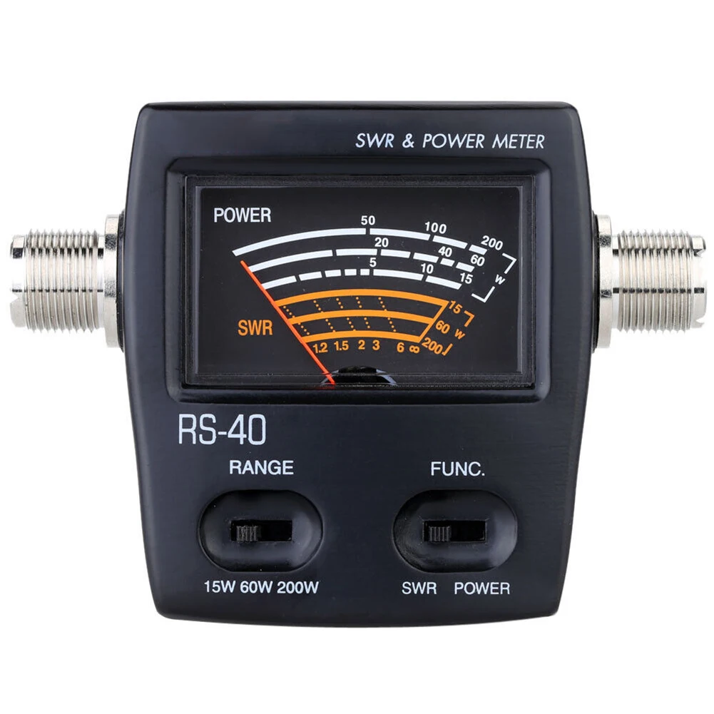 

RS40 Power SWR Meter For HAM Mobile Radio UHF VHF 144/430MHz Measurable Up To 200W Power Range Connector Walkie Talkie Accessory