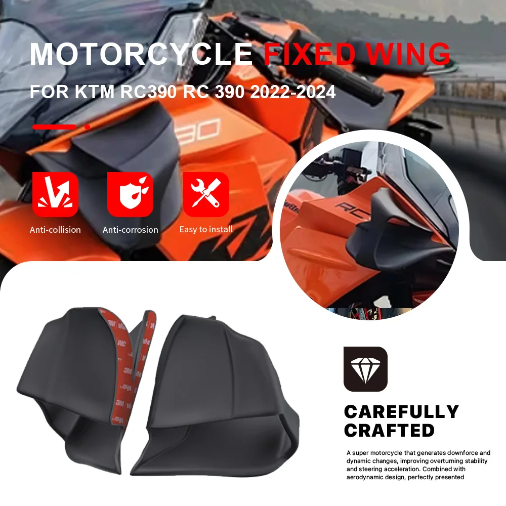 

For KTM RC390 RC 390 2022-2024 Motorcycle Fixed Wing Spoiler Fairing Front Aerodynamic Wing Side Winglet Aileron