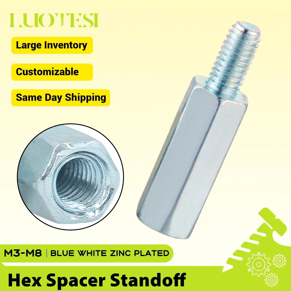 2/5/20pcs Hex Standoff Spacer Blue White Zinc Plated M3 M4 M5 M6 M8 Hexagonal Spacing Threaded Screws Motherboard Standoff
