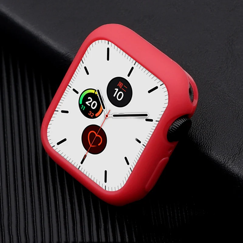 Soft Silicone Case for Apple Watch 45mm 41mm 40mm 44mm 42mm 38mm Bumper Cover Protection Shell for iWatch Series 9 8 7 6 SE 5 4