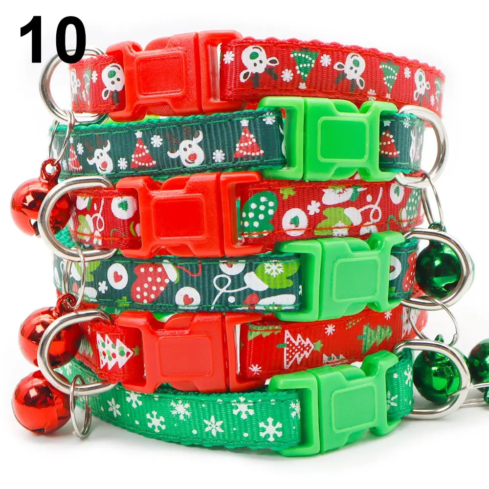 Wholesale 24PCS Christmas Collar Exquisite Festive Dog Neck Strap Fashion Personality Cat Head Covering