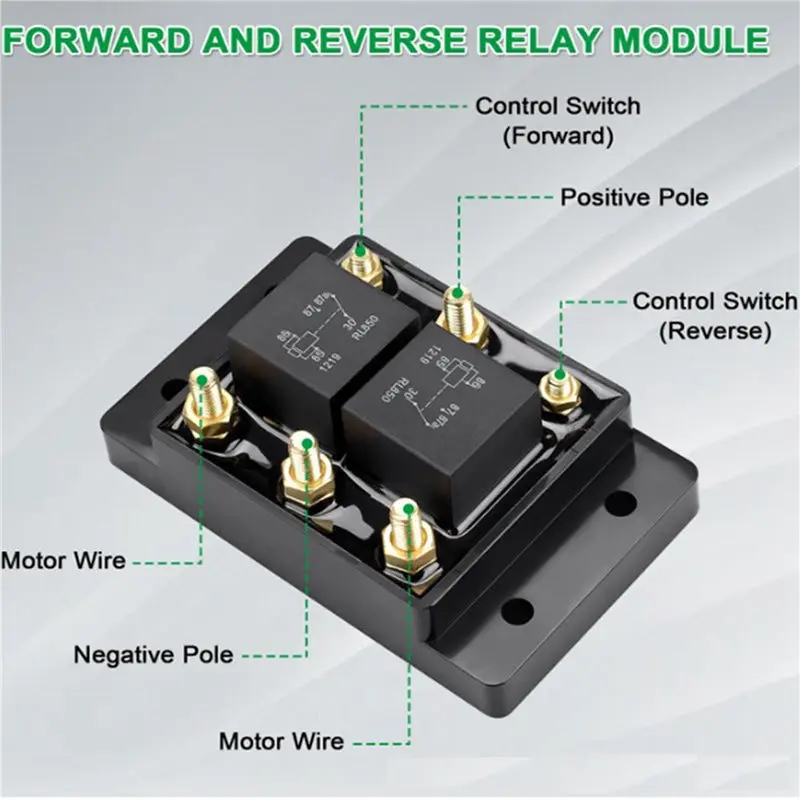 A84X-2X 12V 80A Forward And Reverse Relay Module With 6 Studs Waterproof For Tarp Winch Motors Replaceable ATP0110 Relay