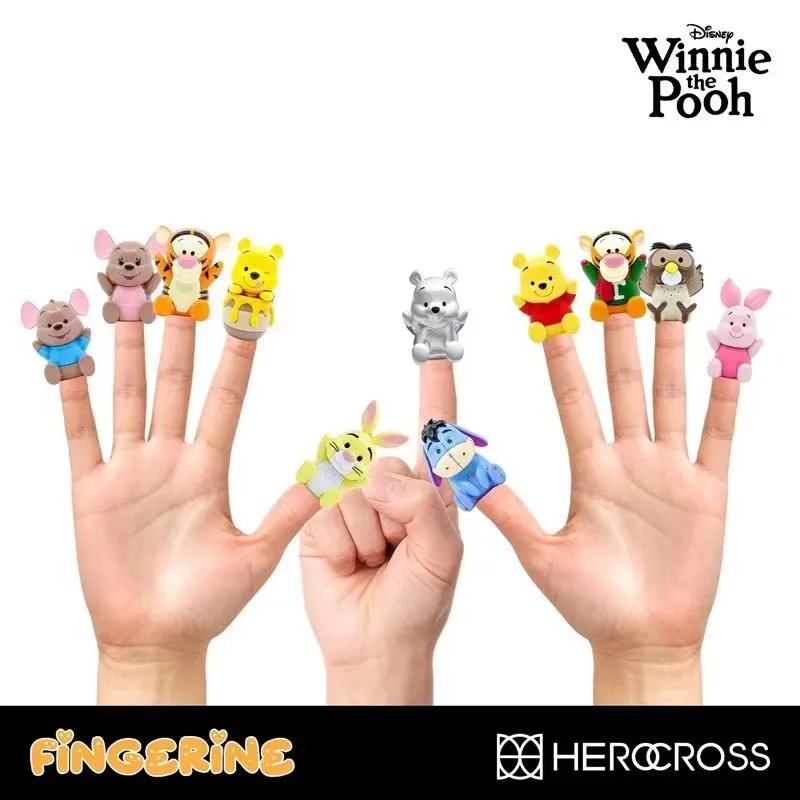 Winnie the Pooh Finger Puppet Blind Box Ornament - Herocross Official Desktop Collectible,Disney Trendy Toy Doll, Perfect Gift