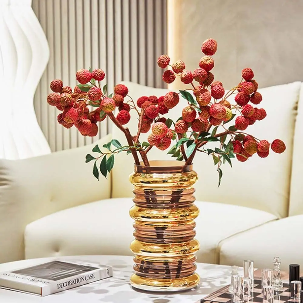 Plastic Artificial Lychee Fruit Branches Elegant Foam Fruit Simulation Litchi Fruit Handmade Realistic Fake Plants