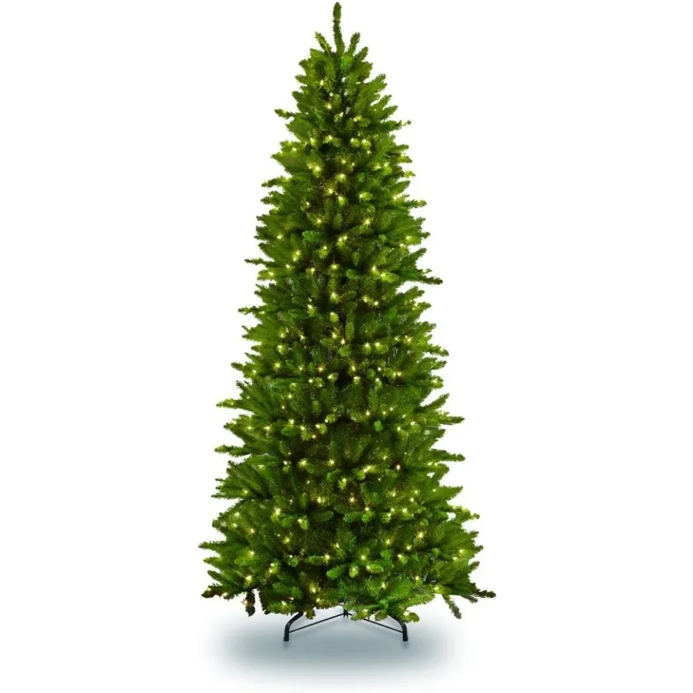 

7.5 Foot Pre-Lit Slim Fraser Fir Artificial Christmas Tree with 500 Clear UL Listed Lights - Perfect Holiday Decor