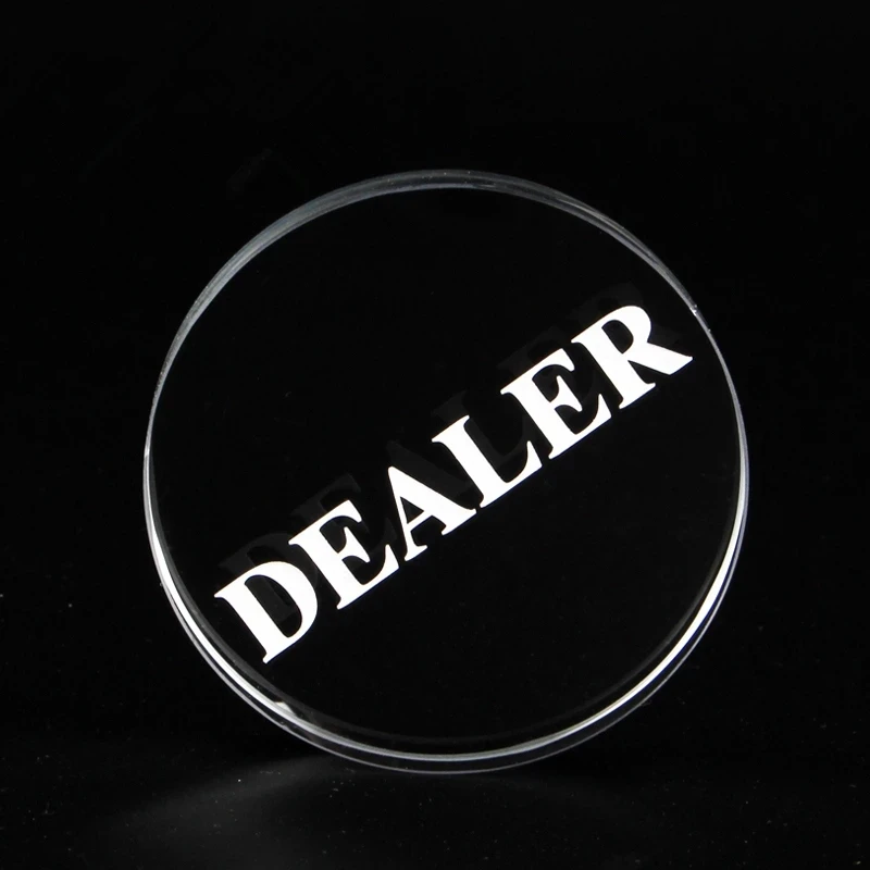 

1 Clear Crystal DEALER Size 58*10mm/2.28*0.39in Dealer Texas Game Accessories Board Game Entertainment