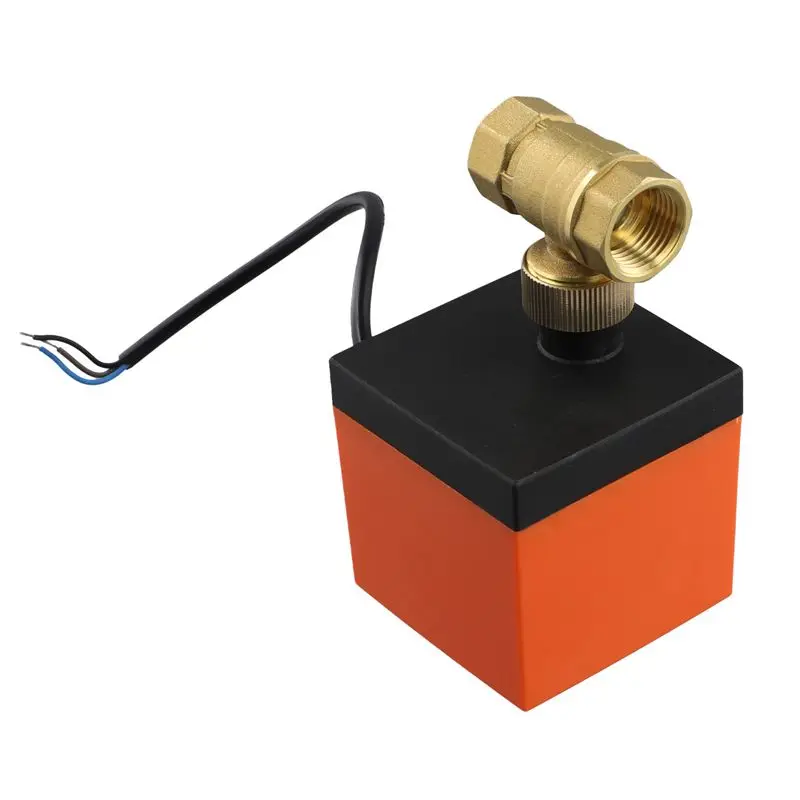 ABKW-AC 220V Brass Electric Thread Ball Valve 2-Way 3-Wire Solenoid Water Valve With Actuator DN15