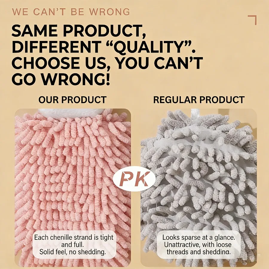 Super Soft Chenille Hand Towels | Thickened Absorbent Quick-Dry Cloths | Kitchen Bathroom Cleaning & Drying Use - Image 5